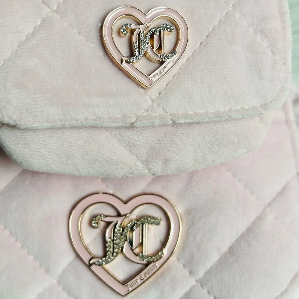 🎀 Luxe Quilted Velet Plush Backpack With Matching Mini Juicy Couture NWT